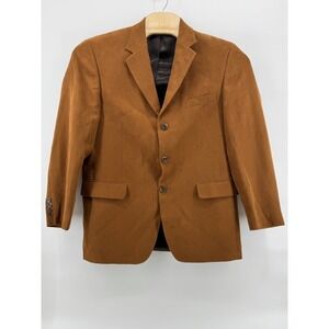Gianfranco Ruffini Mens Italy Dark‎ Academia Monochrome Suede Blazer Brown 42R
